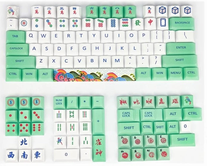KBParadise Mahjong 129 Key XDA Profile Dye Sub PBT Keycap Set