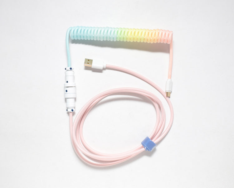 Ducky Cotton Candy Coiled USB Cable V2 MK2JAWHTWV |0|