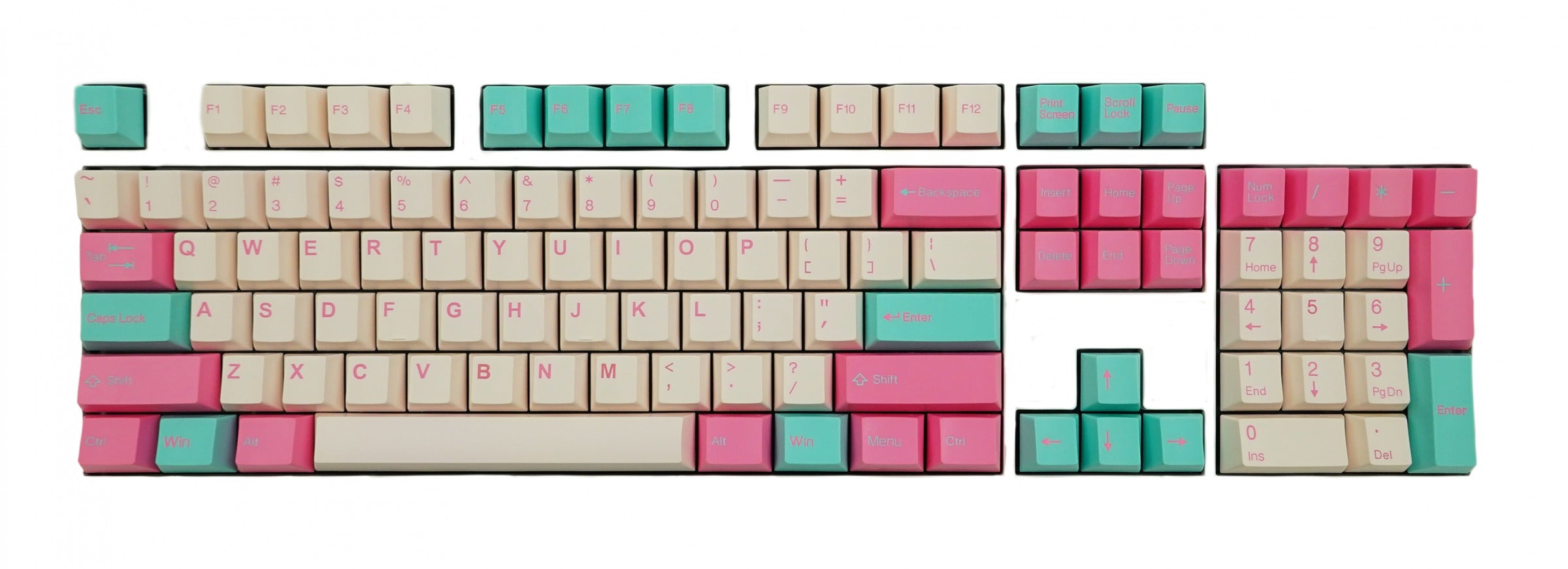 Tai-Hao 104 Key ABS Double Shot Cubic Keycap Set Miami Surf MKG0DIILY7 |0|