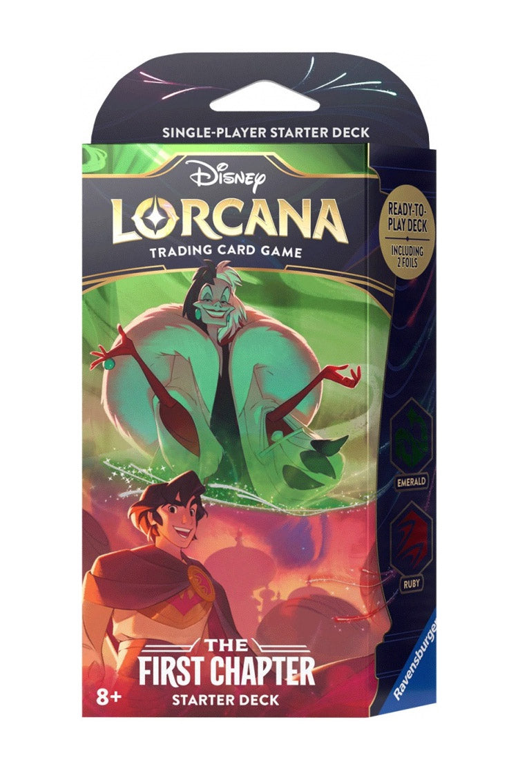 disney lorcana starter deck contents Disney Lorcana : The First Chapter Starter Deck Emerald & Ruby (Cruella/Aladdin)