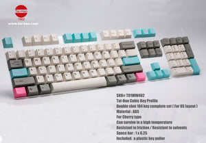 Tai-Hao 104 Key ABS Double Shot Cubic Keycap Set Miami Blue MKBY12L6C4 |0|