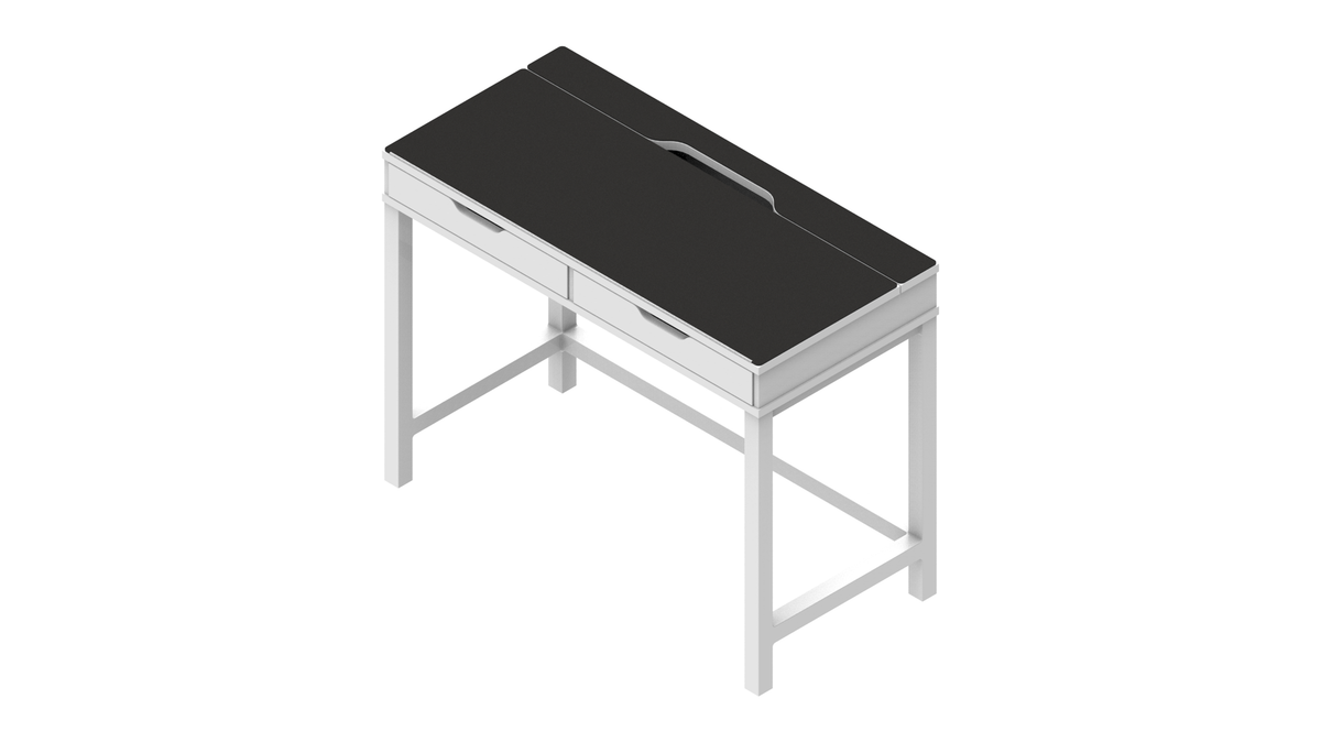 Black w/ White Stitching IKEA ALEX Desk Mat (39
