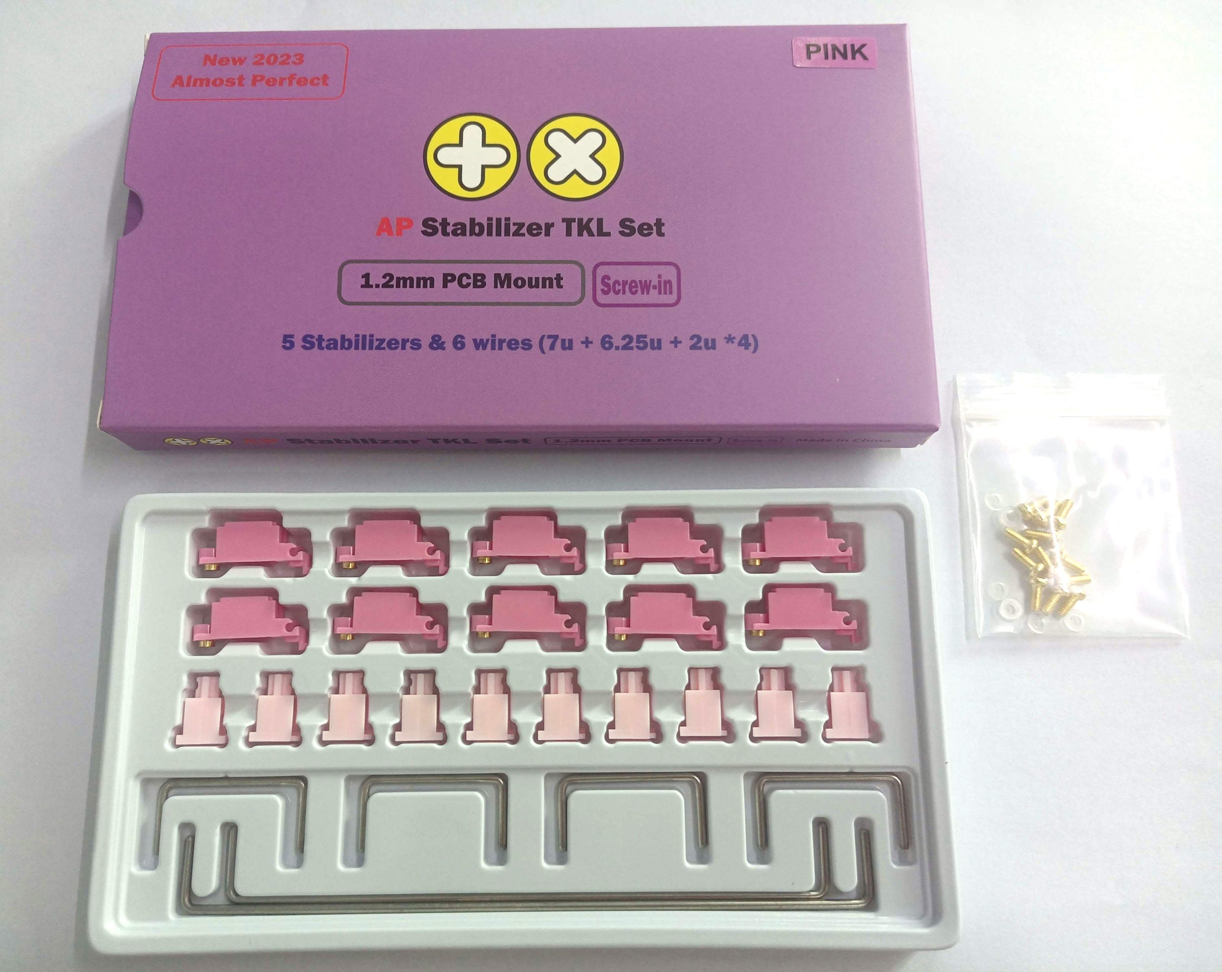 TX AP Screw-in Stabilizers Pink 1.2mm TKL Kit MKEN68J9DX |0|