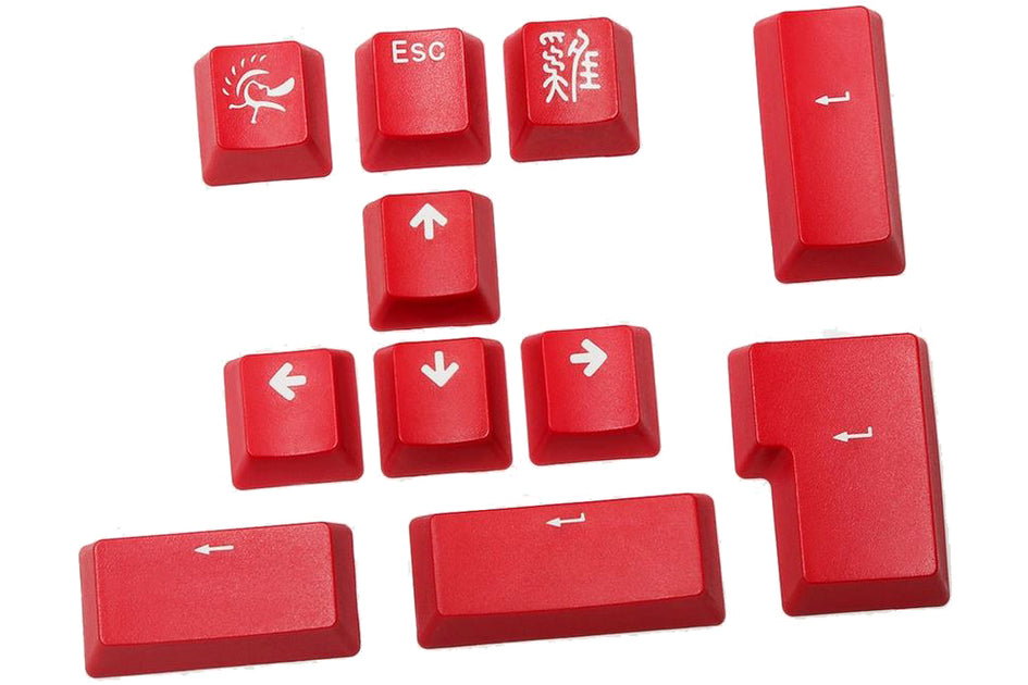 Ducky Carmine Red 11 Key OEM Profile Double Shot PBT Keycap Set