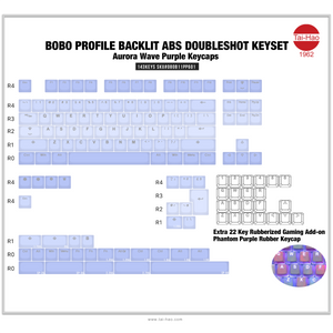 Tai-Hao Aurora Wave Purple Backlit 143 Key BOBO Profile Double Shot ABS MKF2OSUP8Q |0|