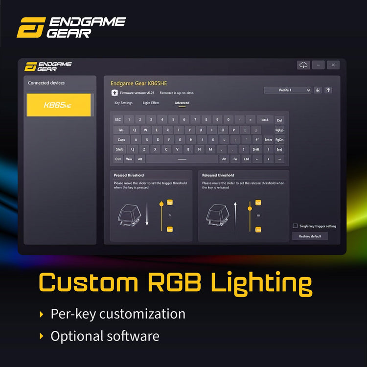 endgame gear kb65 Endgame Gear KB65HE Rapid Trigger Magnetic HE CNC Aluminum Hotswap Key
