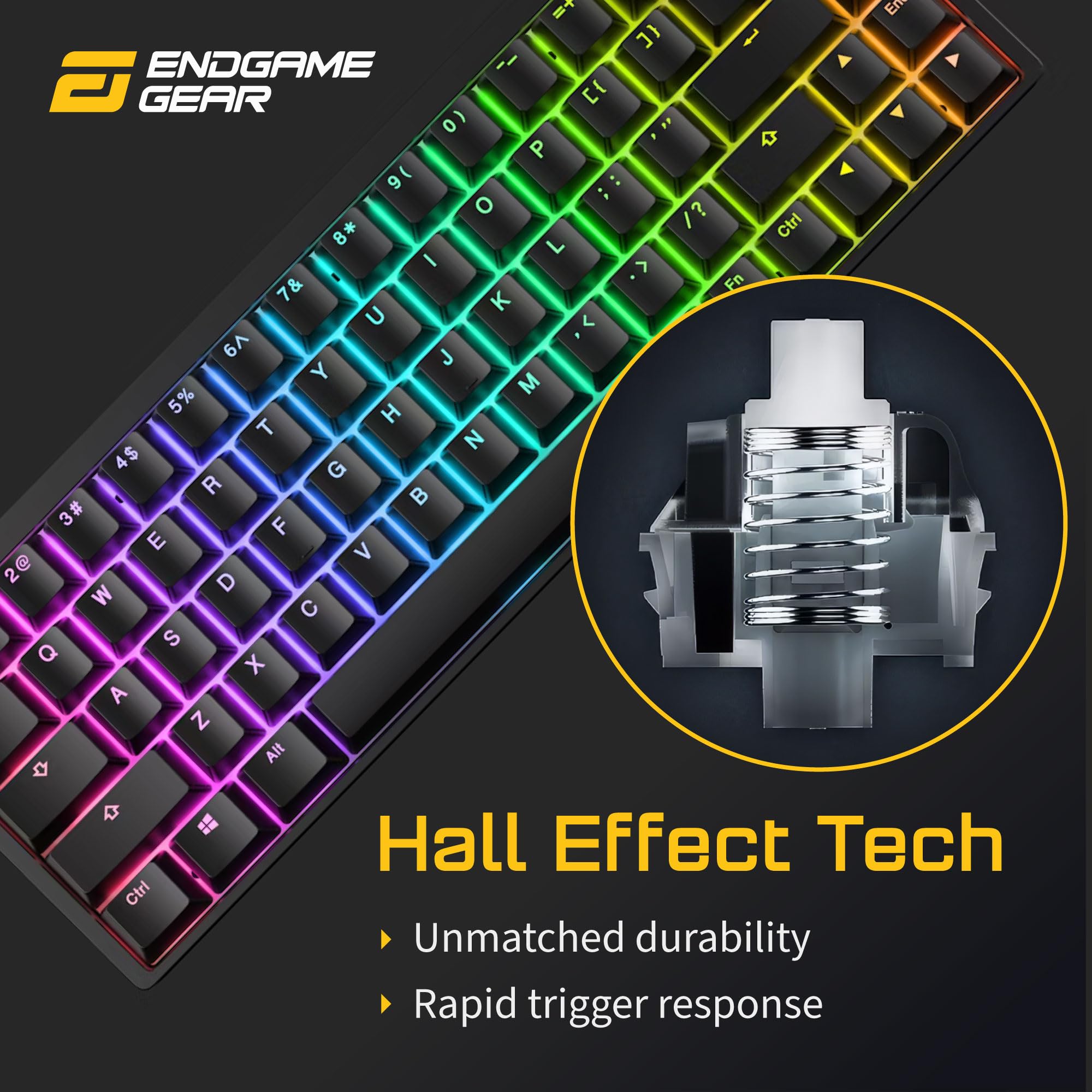 Endgame Gear KB65HE Rapid Trigger Magnetic HE CNC Aluminum Hotswap Keyboard