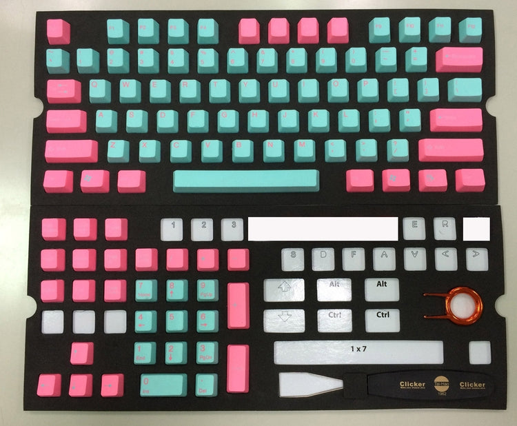 Tai-Hao Miami ALPS 104 Key OEM Profile Double Shot ABS Keycap Set MK40UOQ5RH |0|