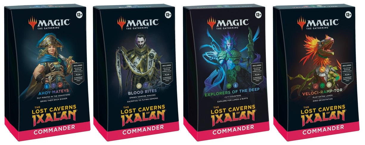 Magic The Gathering - Lost Caverns of Ixalan Commander Deck Box (4ct) Magic The Gathering - Lost Caverns of Ixalan Commander Deck Box (4ct)
