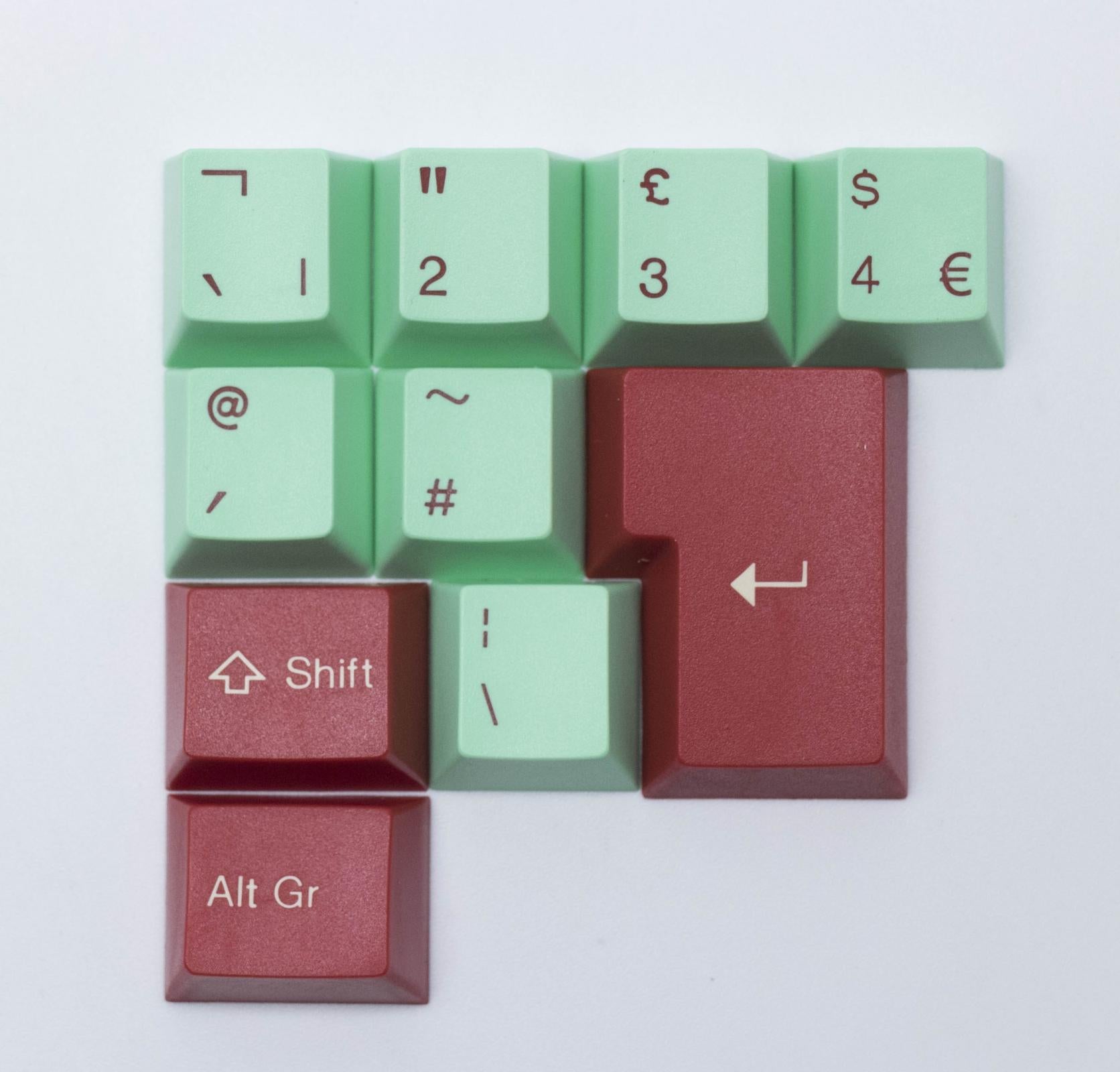 Tai-Hao 111 Key Cubic ABS Double Shot Keycap Set Jukebox (Mint/Red) MKDCTYL25O |37630|