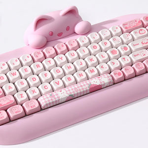 Yunzii Meow Meow Pink 141 Key MOA Profile Dye Sub PBT Keycap Set MK3G2UODYE |62103|