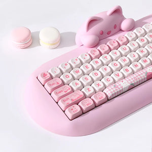 Yunzii Meow Meow Pink 141 Key MOA Profile Dye Sub PBT Keycap Set MK3G2UODYE |62102|