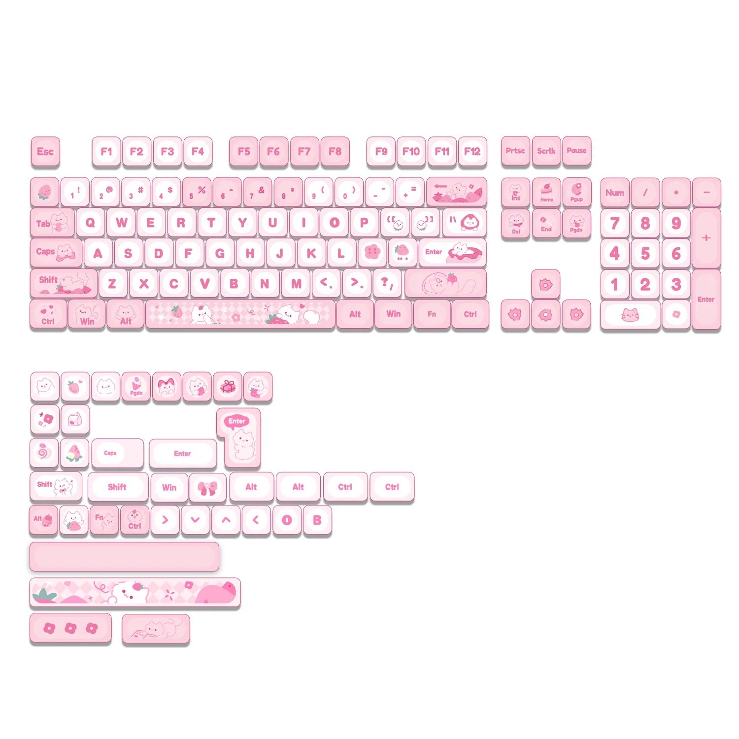 Yunzii Meow Meow Pink 141 Key MOA Profile Dye Sub PBT Keycap Set MK3G2UODYE |0|