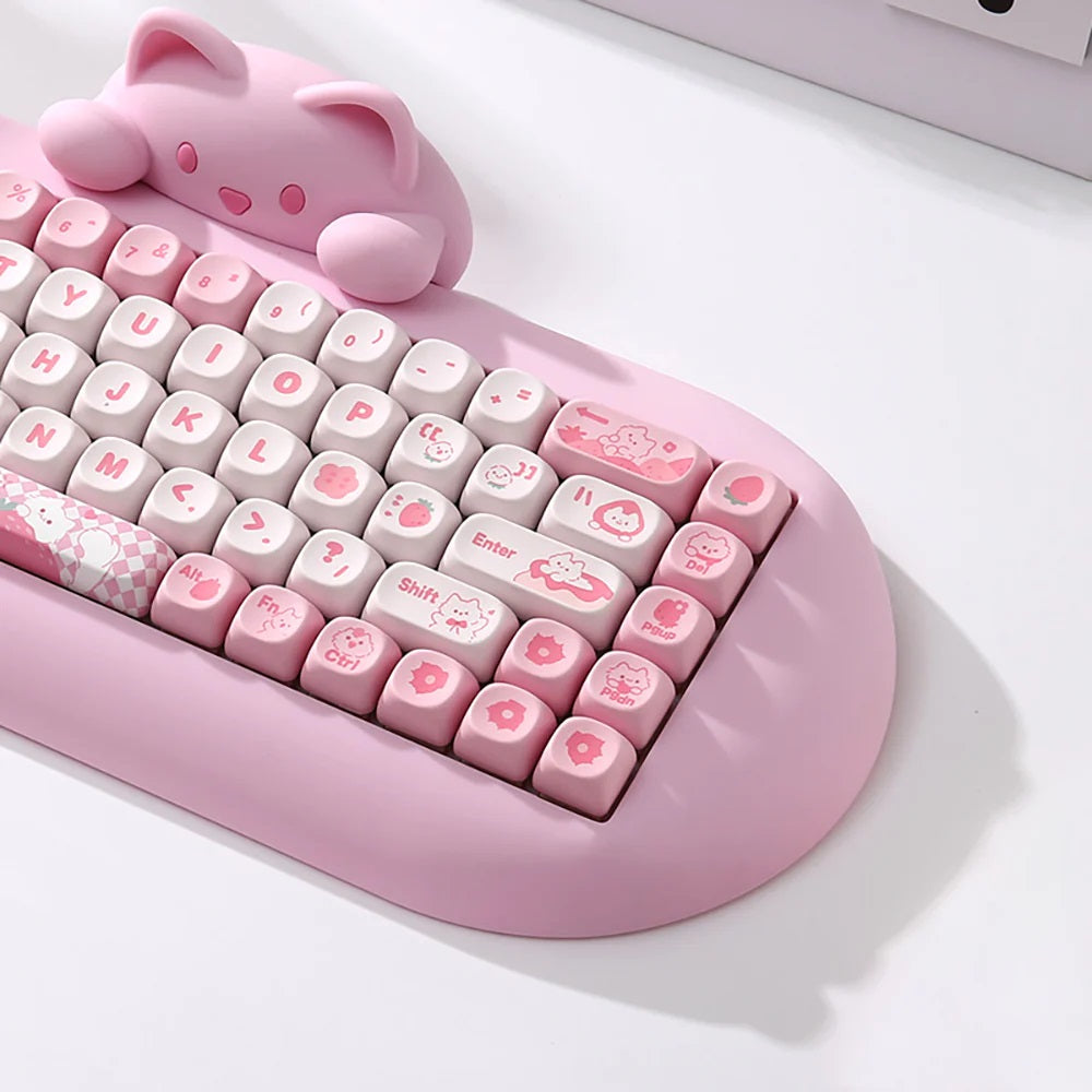 Yunzii Meow Meow Pink 141 Key MOA Profile Dye Sub PBT Keycap Set MK3G2UODYE |62104|