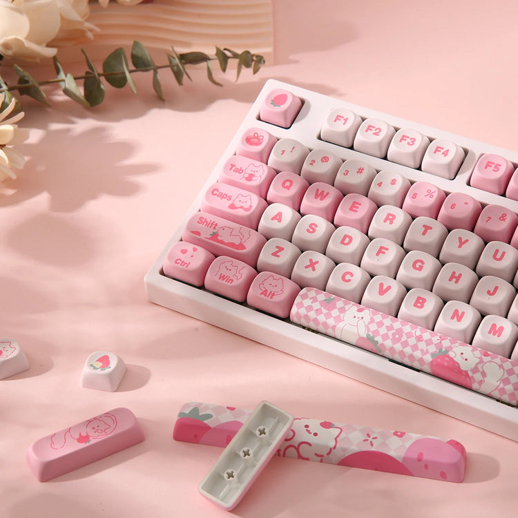 Yunzii Meow Meow Pink 141 Key MOA Profile Dye Sub PBT Keycap Set MK3G2UODYE |62105|