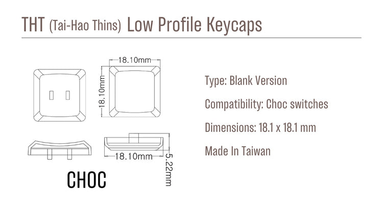 Tai-Hao Forest Green THT 18 Key PBT Low Profile (*) MK4B79PUWO |61920|