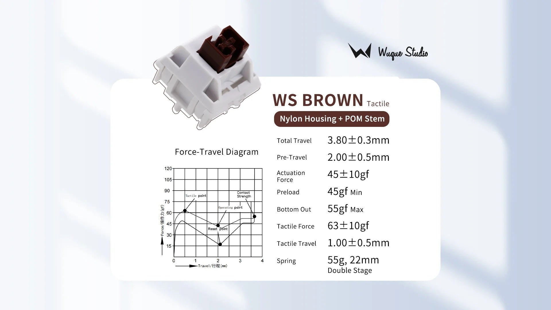 Wuque Studio Brown 55g Tactile PCB Mount MK6F6IE8BO |62425|