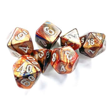 Chessex Lustrous Mini 7 Die Set Gold Silver MKY9KXE01H |0|