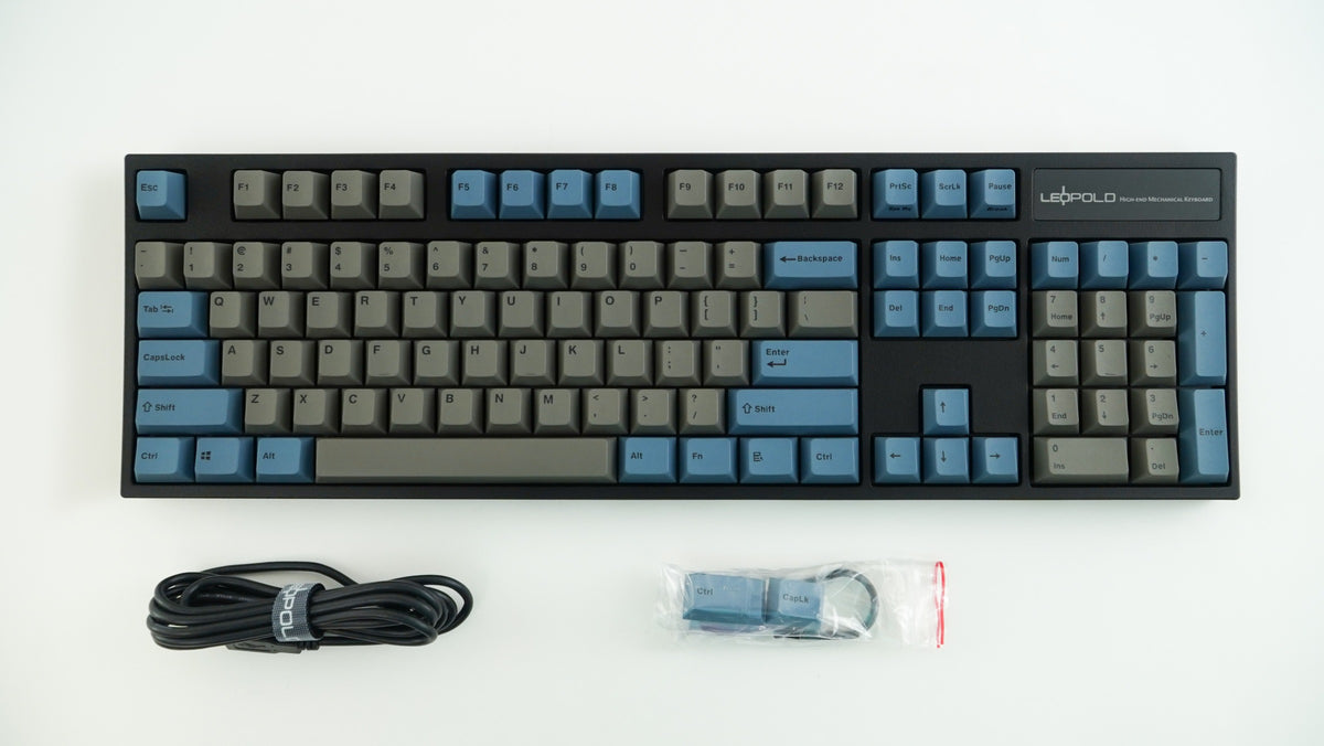 Leopold FC900R Grey/Blue PD Double Shot PBT Mechanical Keyboard