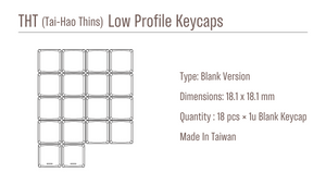 Tai-Hao White THT 18 Key PBT Low Profile (*) MK4U3V1OZI |62414|