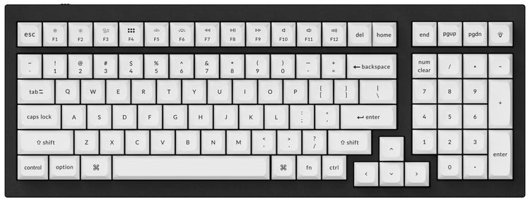 Keychron Black on White 137 Key KSA Profile Double Shot PBT MKX8886YFY |62517|