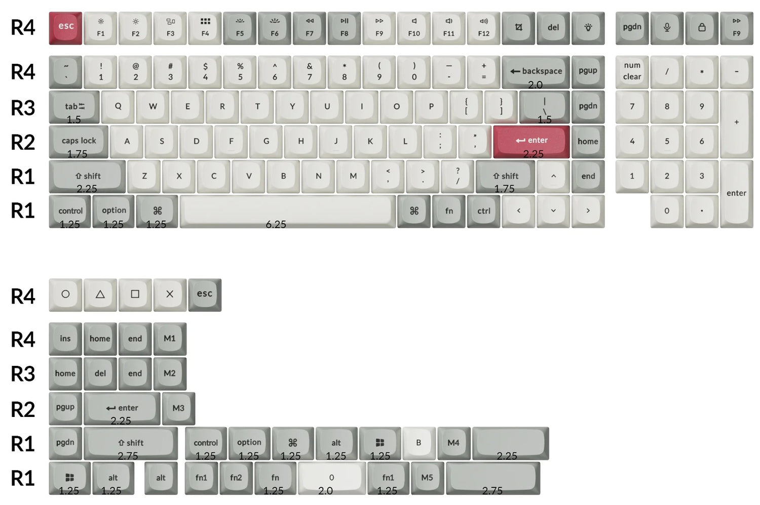 Keychron Retro 141 Key OSA Profile Double Shot PBT Keycap Set