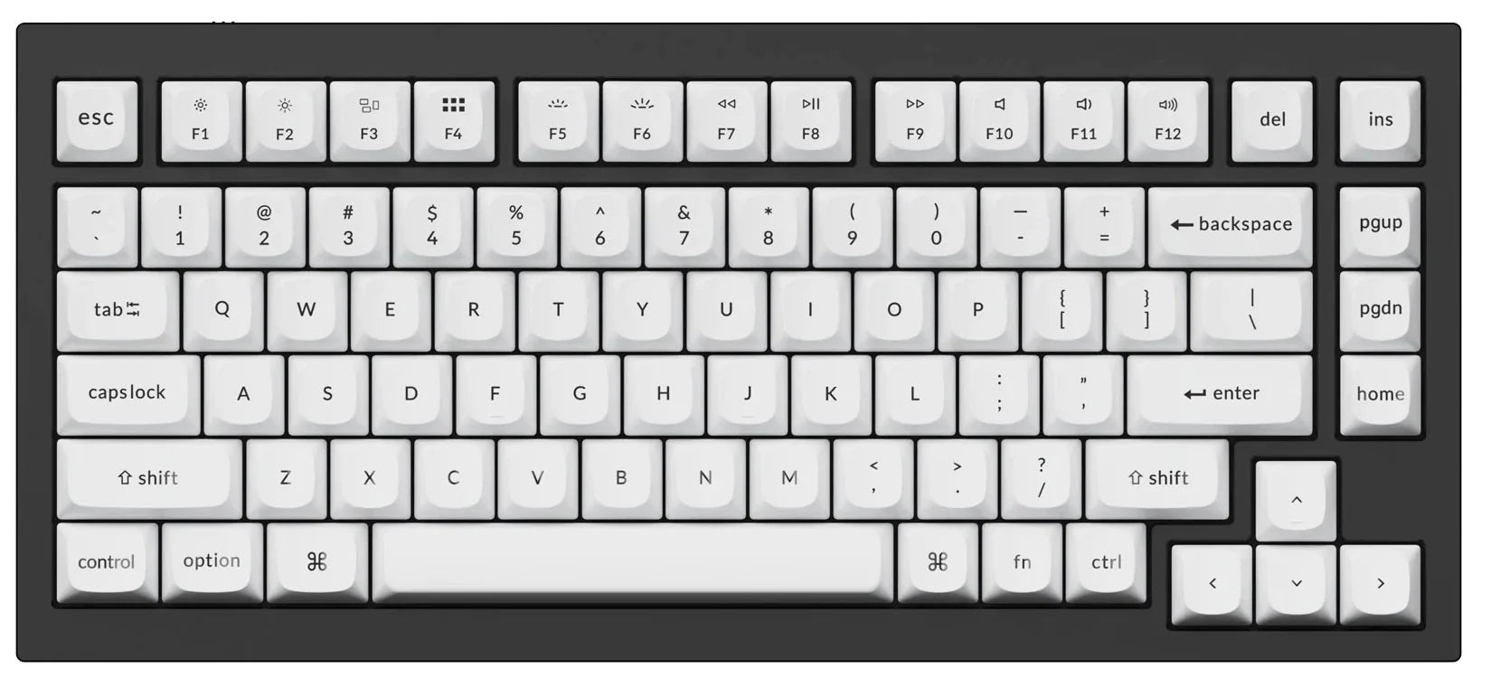 Keychron Black on White 141 Key OSA Profile Double Shot PBT MKLLMQW1EH |62607|