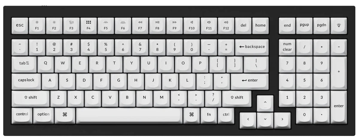 Keychron Black on White 141 Key OSA Profile Double Shot PBT Keycap Set