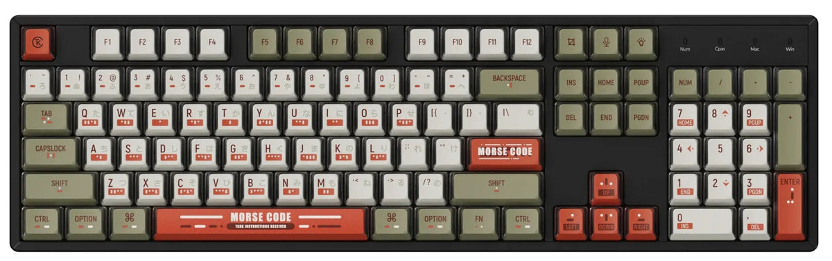 Keychron Morse Code 137 Key OEM Profile Dye Sub PBT Keycap Set