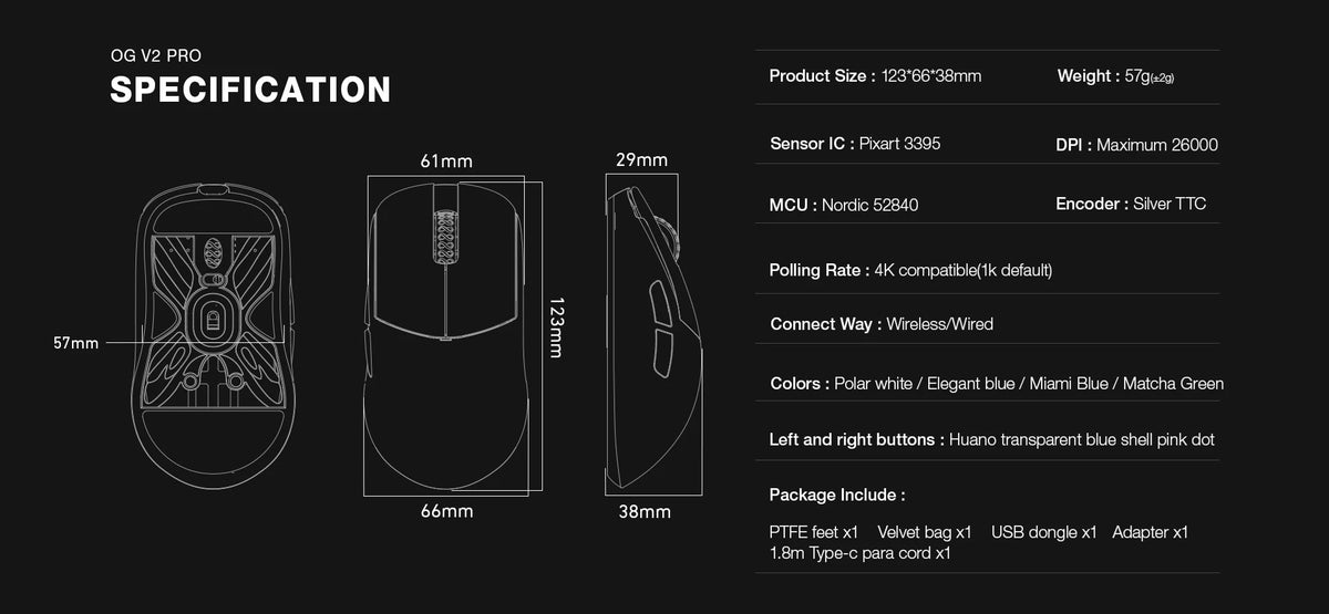 Atlantis O2 Mouse LAMZU Atlantis OG V2 Pro Wireless Mouse