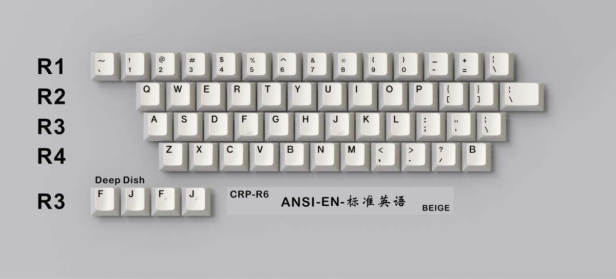 HammerWorks CRP ANSI English Alpha 54 Key Cherry Profile Dye Sub PBT K