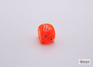 Chessex Translucent Neon Orange / White 7 Die Set with Bonus Die MKSPFV2DSN |63790|