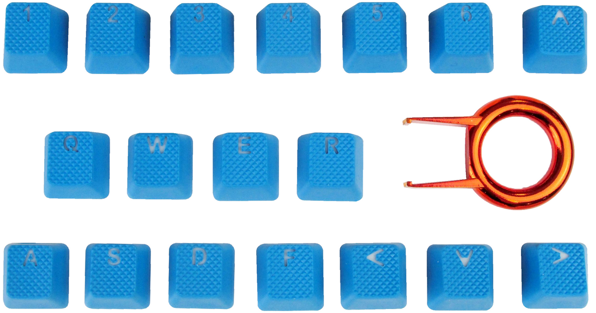 Tai-Hao Sky Blue Backlit 18 Key OEM Profile Double Shot Rubber TPR Key