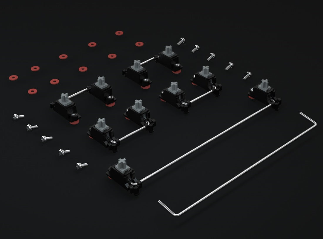 View of Gateron Stabilizers PCB Mount Screw-In TKL Kit