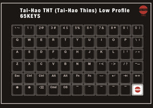 Tai-Hao Black Backlit THT 65 Key Double Shot PBT Low Profile (*) MK6A5YD281 |67035|