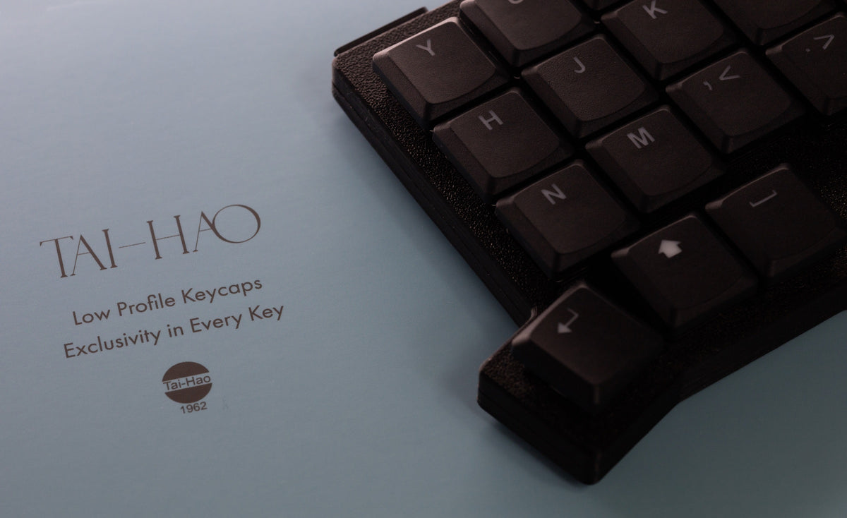 Tai-Hao Black THT Backlit 65 Key Double Shot PBT Low Profile Keycap Se