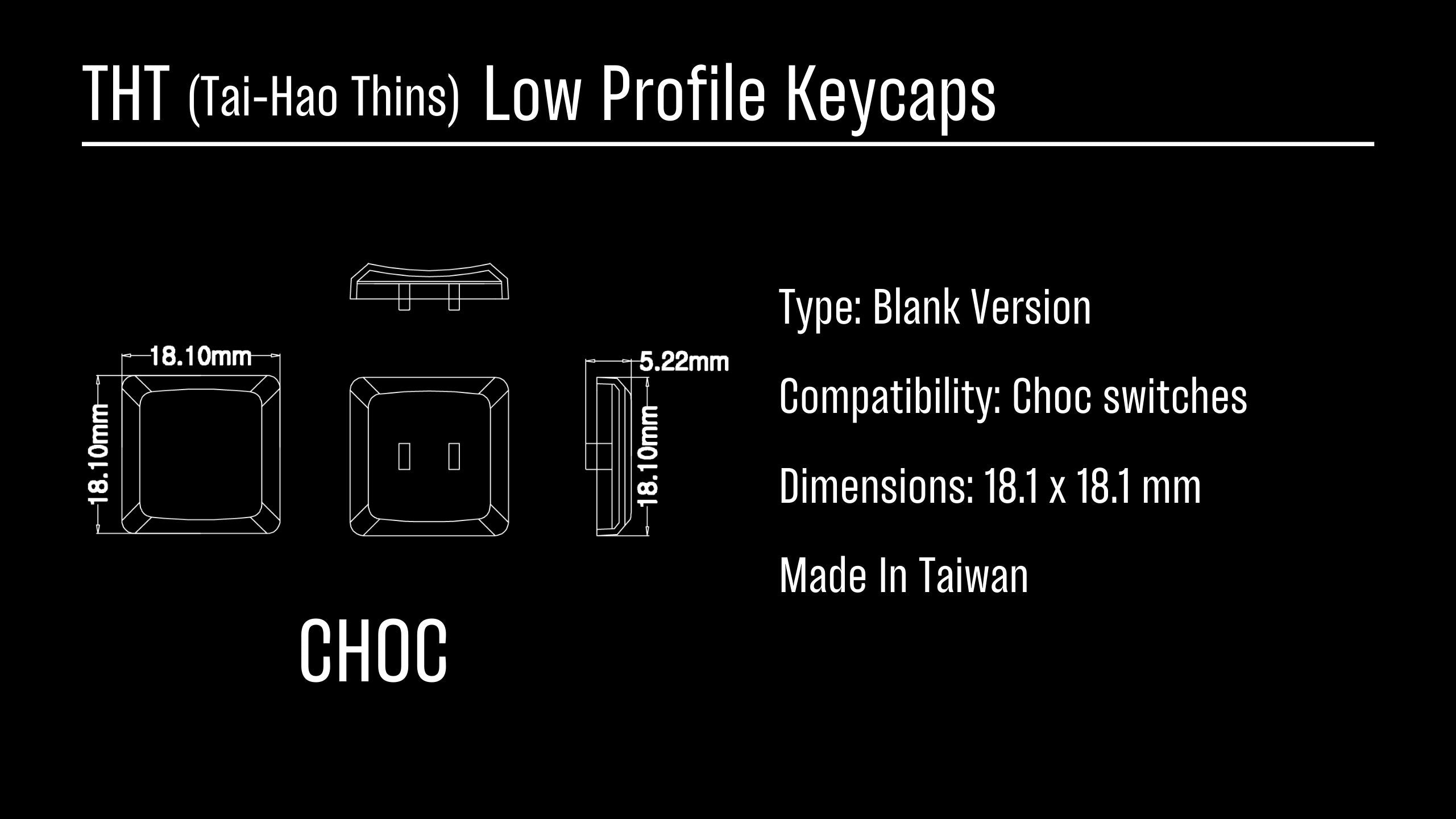 Tai-Hao Black Backlit THT 65 Key Double Shot PBT Low Profile (*) MK6A5YD281 |67037|