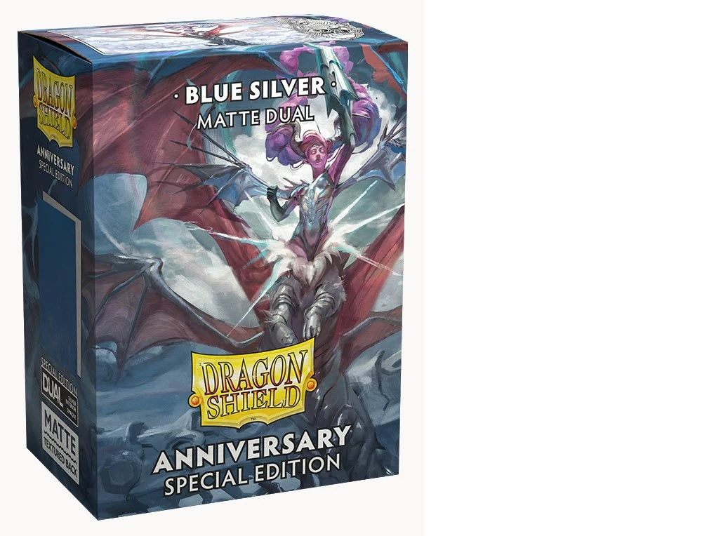 Dragon Shield Sleeves: Standard Matte Dual 25th Anniversary - Blue Silver 100CT MKR05RGNFT |0|