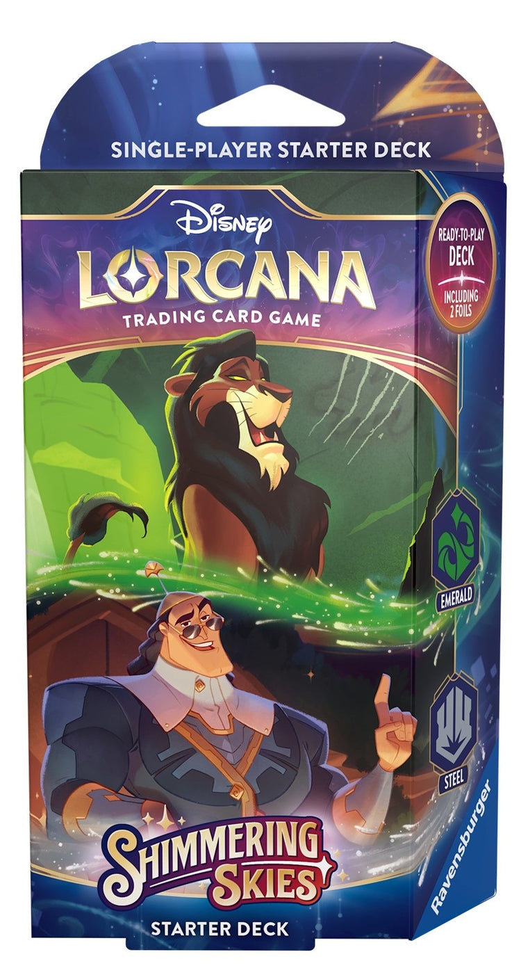 Disney Lorcana TCG Shimmering Skies Starter Deck Emerald / Steel Disney Lorcana TCG Shimmering Skies Starter Deck Emerald / Steel