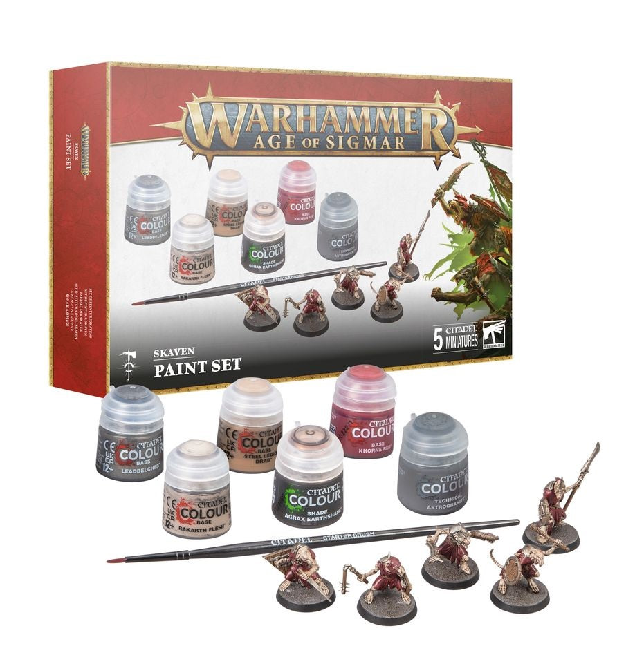 Warhammer Age of Sigmar Skaven Paint Set MK9AOKIVHW |0|