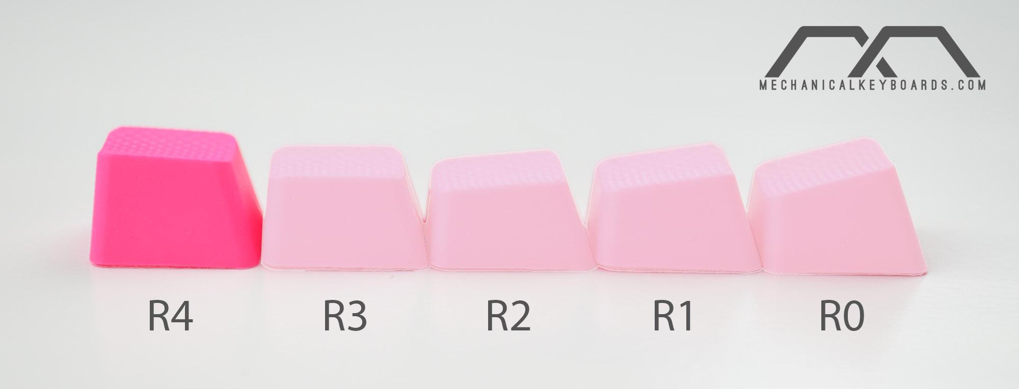 Tai-Hao 4 Key TPR Blank Rubber Keycap Set Neon Pink Row 4 MKBVF8ED36 |0|