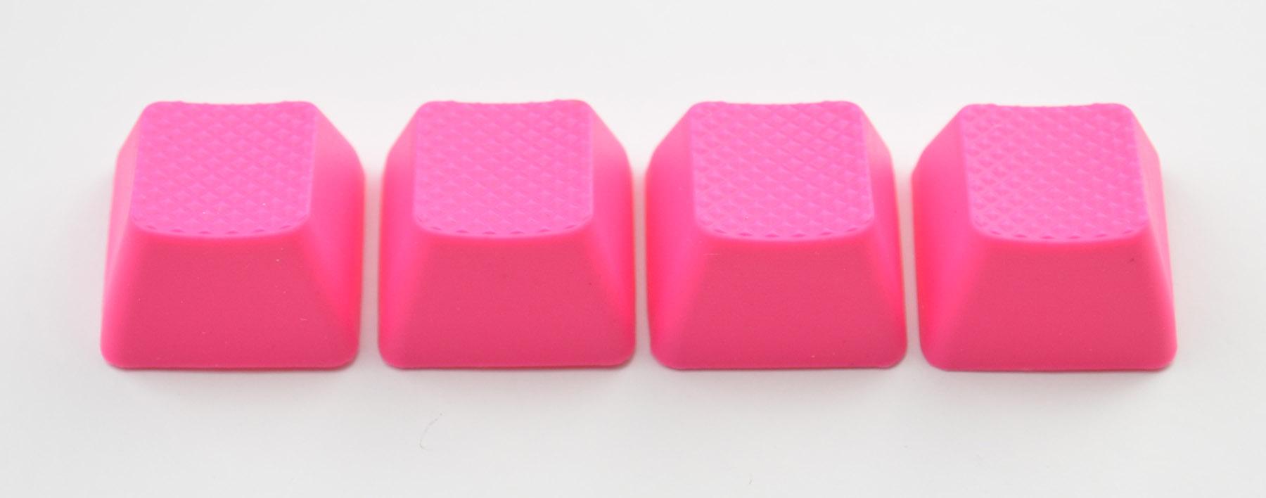 Tai-Hao 4 Key TPR Blank Rubber Keycap Set Neon Pink Row 0 MKWI85AHY3 |38495|