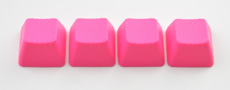 Tai-Hao 4 Key TPR Blank Rubber Keycap Set Neon Pink Row 0 MKWI85AHY3 |38495|