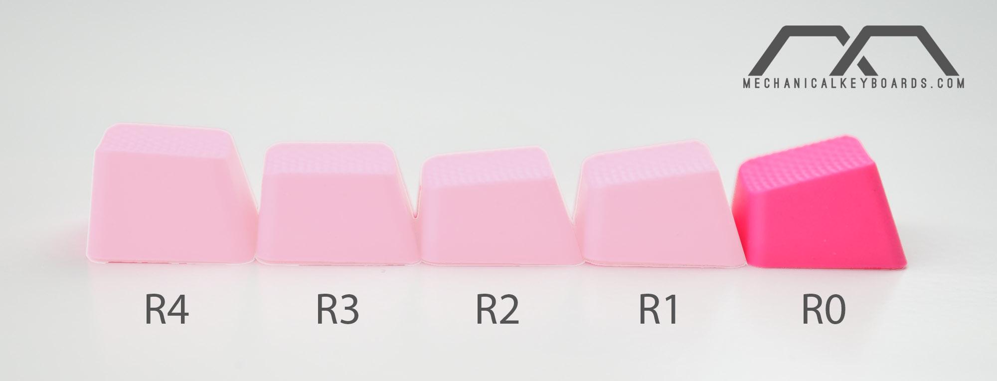 Tai-Hao 4 Key TPR Blank Rubber Keycap Set Neon Pink Row 0 MKWI85AHY3 |0|