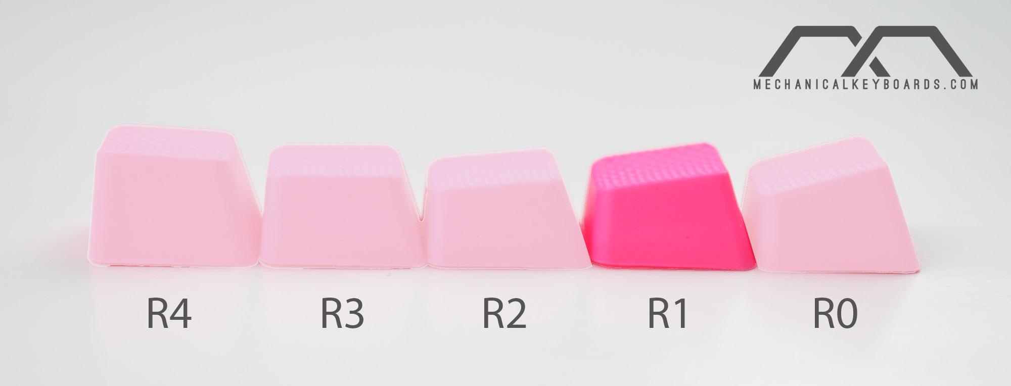 Tai-Hao 4 Key TPR Blank Rubber Keycap Set Neon Pink Row 1 MKHR0RN1NL |0|