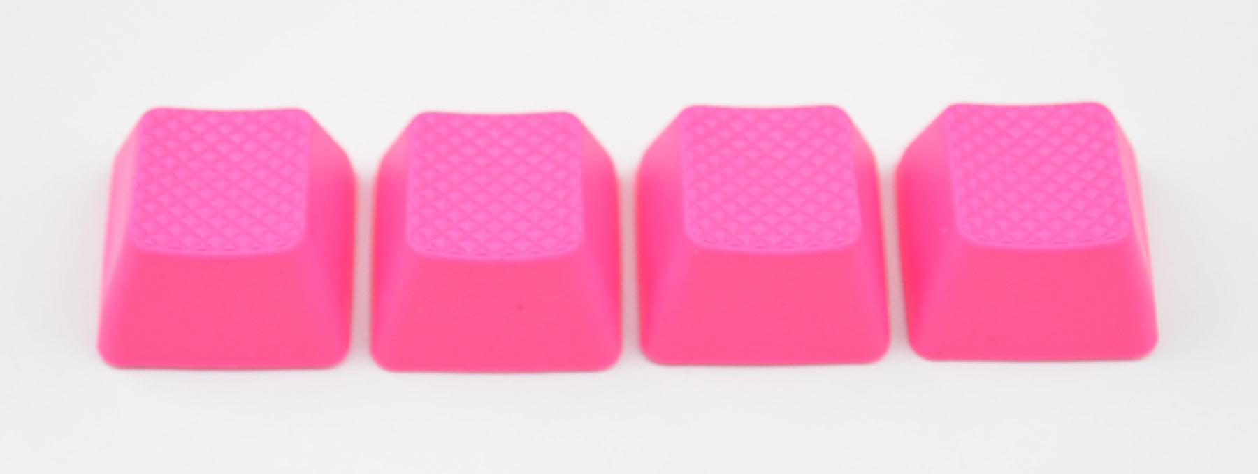 Tai-Hao 4 Key TPR Blank Rubber Keycap Set Neon Pink Row 1 MKHR0RN1NL |38499|