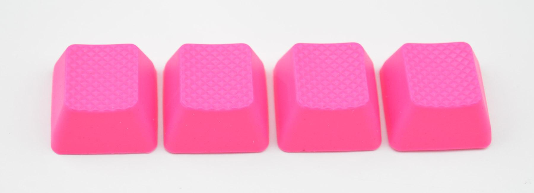 Tai-Hao 4 Key TPR Blank Rubber Keycap Set Neon Pink Row 2 MK0LKGC5WF |38503|