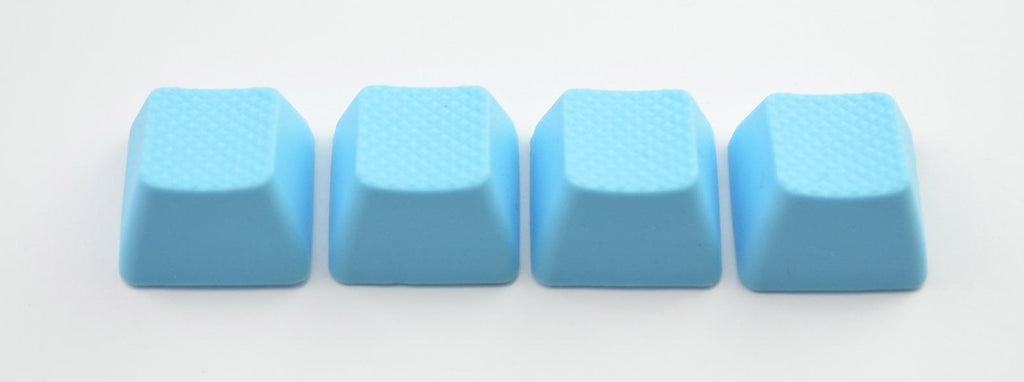 Tai-Hao Neon Blue Row 0 Blank 4 Key OEM Profile TPR Rubber Keycap Set