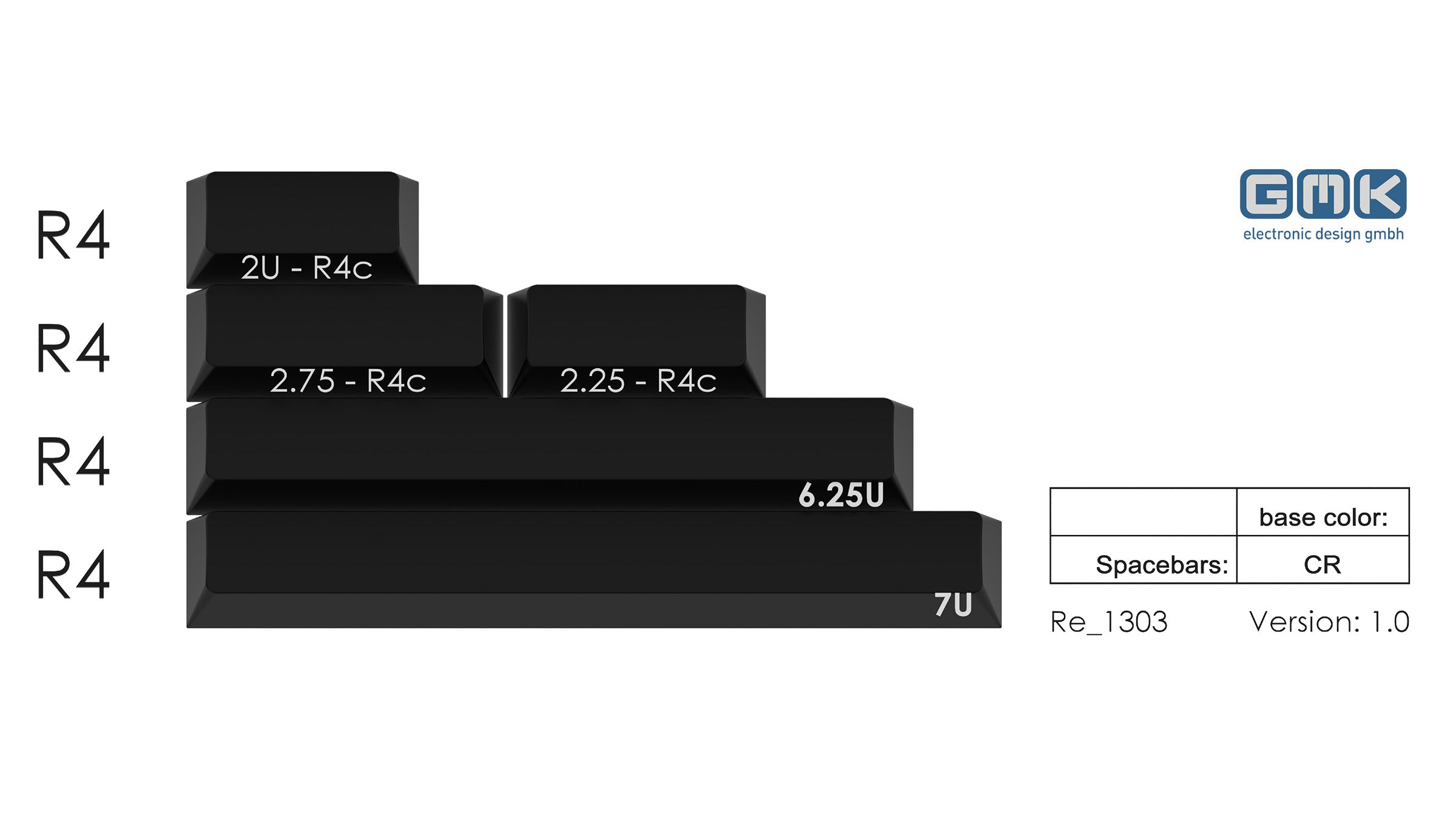 GMK Spacebar Kit - CYL Cherry Profile MKQBR01OXW |22953|