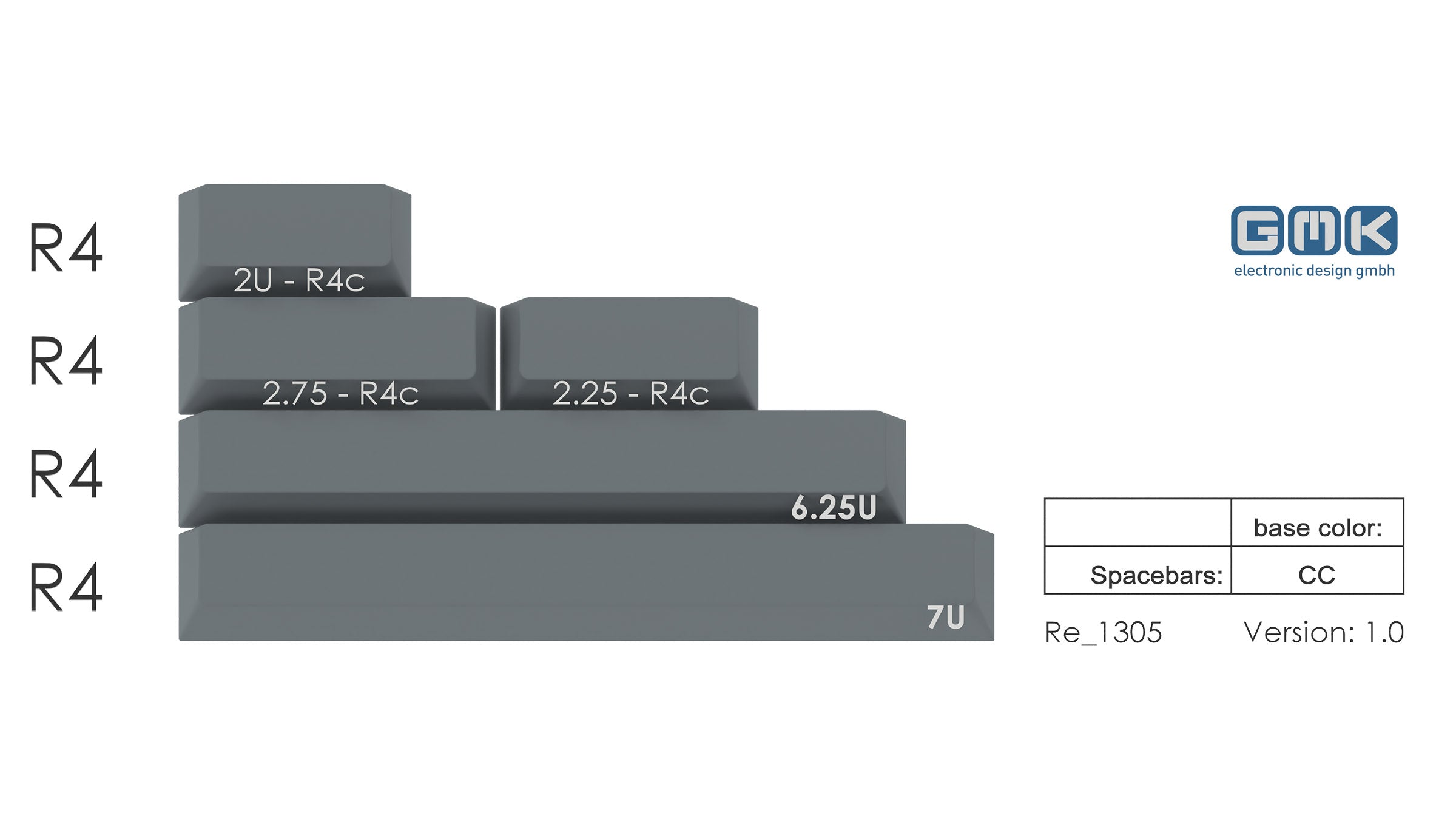 GMK Spacebar Kit - CYL Cherry Profile MKQBR01OXW |22955|